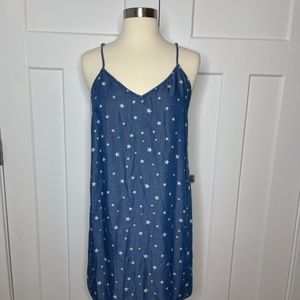 1250C Denim & Stars Spaghetti straps Dress Size Small